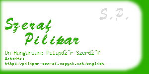 szeraf pilipar business card